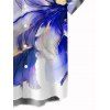 Vacation Couple Outfit Ombre Flower Print Spaghetti Strap Dress and Shirt Set - Bleu profond S | US 4