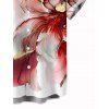 Vacation Couple Outfit Ombre Flower Print Spaghetti Strap Dress and Shirt Set - Rouge Vineux S | US 4