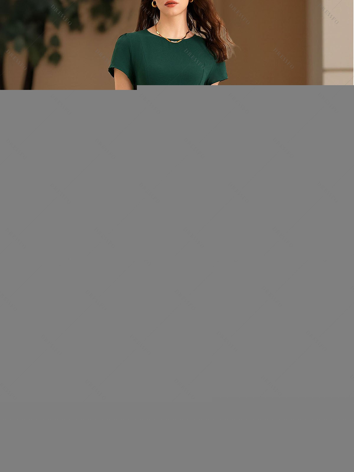 Robe de vacances midi à imprimé floral aquarelle colorblock et nœud papillon - Vert profond XL | US 10