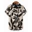 Chemise de vacances pour homme à motif de feuilles - Rouge foncé L
