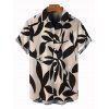 Chemise de vacances pour homme à motif de feuilles - Noir 5XL