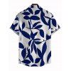 Chemise de vacances pour homme à motif de feuilles - Bleu 5XL
