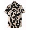 Chemise de vacances pour homme à motif de feuilles - Noir 3XL