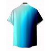 Chemise de vacances pour homme, motif cocotier ombré, boutons - Bleu 5XL
