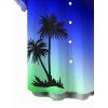 Chemise de plage pour homme, imprimé cocotier, dégradé de couleurs, boutons, style vacances - Bleu 5XL