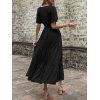 Robe de vacances unie à faux boutons et col en V, robe fatiguée - Noir XL | US 10