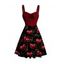 Robe de Saint-Valentin mini à imprimé sequins en forme de cœur et froncée - Rouge Vineux XXXXXL | US 20