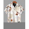 Chemise de vacances pour homme à motif de feuilles intégral, chemise boutonnée - Bronze 5XL