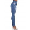 Spring Outfit Contrast Color Mock Horn Button Sweater and Skinny Jeans Set - Gris Clair S | US 4