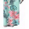 Chemise de vacances pour homme à imprimé floral tropical et feuilles, boutonnée - Vert clair 5XL