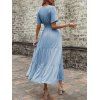 Robe de vacances unie à faux boutons et col en V, robe fatiguée - Bleu clair M | US 6