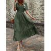 Robe de vacances unie à faux boutons et col en V, robe fatiguée - Vert Armée L | US 8