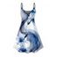 Robe de vacances imprimée de lys à fines bretelles - Bleu gris XXXXXL | US 20