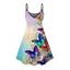 Robe de vacances à imprimé floral papillon et fines bretelles spaghetti ombrées - multicolor XXXXXL | US 20