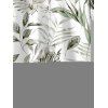 Chemise de vacances pour homme, imprimé intégral de feuilles tropicales, boutonnée - Vert clair M