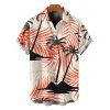 Chemise de vacances pour homme à imprimé feuilles tropicales de cocotiers, boutonnée - Orange M