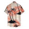 Chemise de vacances pour homme à imprimé feuilles tropicales de cocotiers, boutonnée - Orange M