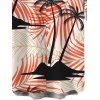 Chemise de vacances pour homme à imprimé feuilles tropicales de cocotiers, boutonnée - Orange M
