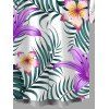 Chemise de vacances pour homme à imprimé de lys et de feuilles tropicales, boutonnée - Pourpre L