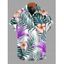 Chemise de vacances pour homme à imprimé de lys et de feuilles tropicales, boutonnée - Pourpre L
