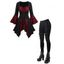 Gothic Outfit Colorblock Skull Lace Up Handkerchief Top and Grommet Leggings Set - Noir S | US 4