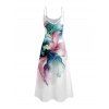 Robe de vacances à bretelles spaghetti et imprimé floral coloré - Blanc XXXXXL | US 20