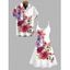 Vacation Couple Outfit Colorful Flower Leaf Print Dress and Shirt Set - Blanc S | US 4