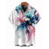 Vacation Couple Outfit Colored Flower Pattern Long Dress and Shirt Set - Blanc S | US 4