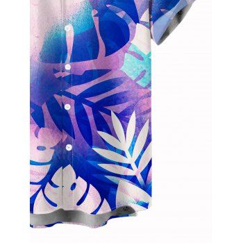 Vacation Couple Outfit Tropical Leaf Pattern Long Dress and Shirt Set