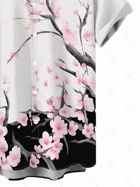 Vacation Couple Outfit Floral Print Lace Butterfly Tank Top Wide Leg Pants and Shirt Set - Blanc S | US 4