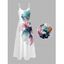 Robe de vacances à bretelles spaghetti et imprimé floral coloré - Blanc S | US 4