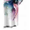 Vacation Couple Outfit Watercolor Floral Print With Gold Foil Accents Long Dress and Shirt Set - Blanc S | US 4