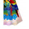 Vacation Couple Outfit Ombre Coconut Tree Parrot Print Dress and Shirt Set - multicolor A S | US 4
