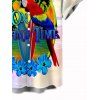 Vacation Couple Outfit Ombre Coconut Tree Parrot Print Dress and Shirt Set - multicolor A S | US 4