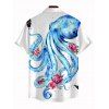 Vacation Couple Outfit Octopus Floral Print Spaghetti Strap Dress and Shirt Set - Blanc S | US 4
