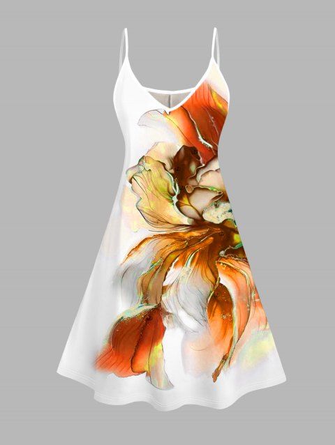 Robe de vacances à imprimé floral ombré et fines bretelles