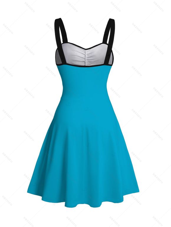 Robe de vacances à imprimé lettres, feuilles de cocotier et paysage de plage - Pers XXXXXL | US 20