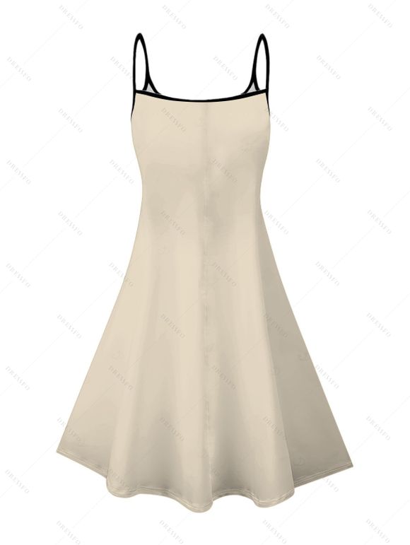 Robe de vacances à imprimé lettres et paysage tropical sur la plage - Abricot XXXXXL | US 20