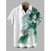 Vacation Couple Outfit Ombre Flower Print Spaghetti Strap Dress and Shirt Set - Émeraude S | US 4