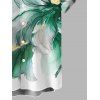 Vacation Couple Outfit Ombre Flower Print Spaghetti Strap Dress and Shirt Set - Émeraude S | US 4