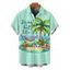 Chemise de plage pour homme, imprimé paysage de cocotiers, chemise boutonnée de vacances - Vert 5XL