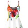Robe de vacances à bretelles spaghetti et imprimé de fleurs colorées - Rouge S | US 4