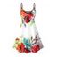 Robe de vacances à bretelles spaghetti et imprimé de fleurs colorées - Rouge S | US 4