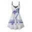 Robe de vacances à imprimé géométrique cocotier et planche de surf, bretelles spaghetti - Bleu Marine XXXXXL | US 20