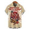 Chemise de vacances pour homme avec imprimé amusant de poulpe et de chef, à boutons - café lumière 5XL