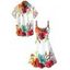 Vacation Couple Outfit Colored Flower Leaf Pattern Spaghetti Strap Dress and Shirt Set - Rouge S | US 4