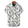 Vacation Couple Outfit Colorful Leaf Pattern Dress and Shirt Set - Vert clair S | US 4