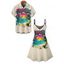 Vacation Couple Outfit Beach Landscape Letter Print Dress and Shirt Set - Abricot S | US 4