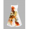 Robe de vacances à imprimé floral ombré et fines bretelles - Orange XXXXXL | US 20