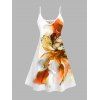 Robe de vacances à imprimé floral ombré et fines bretelles - Orange XXXXXL | US 20